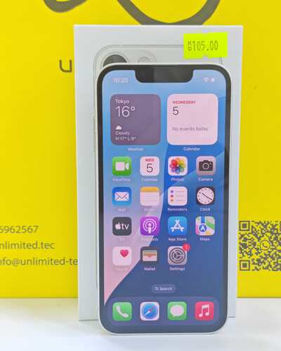 ايفون 13 ميني 128 جيجابايت أبيض – مستعمل كالجديد بطارية 80%