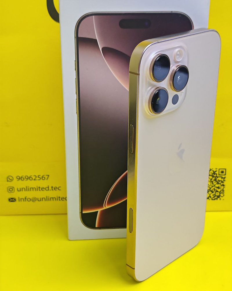 ايفون 16 برو ماكس – 1 تيرا – تيتانيوم صحراوي بطارية 92% مستعمل كالجديد