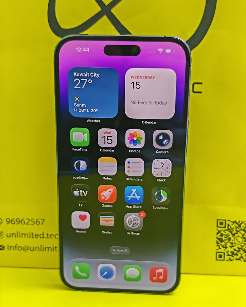 ايفون 14 برو ماكس – 256 جيجا – بنفسجي بطارية 100% مستعمل نظيف