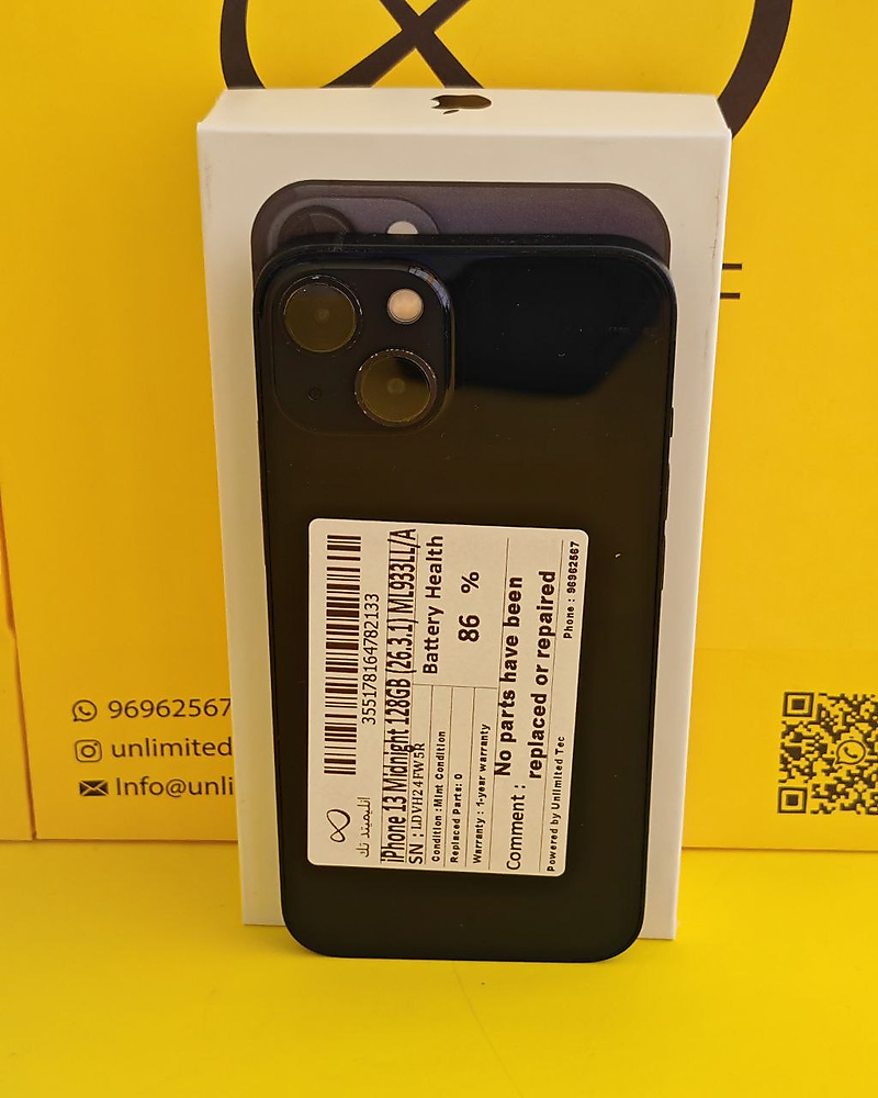 iPhone 13 128GB Midnight – Battery 86% Used Like New