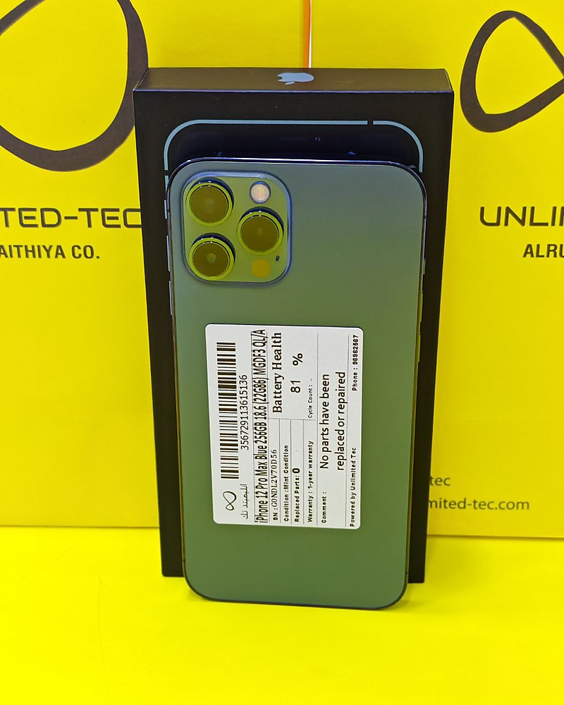 iPhone 12 Pro Max 256GB Blue – Battery 81% Used Like New