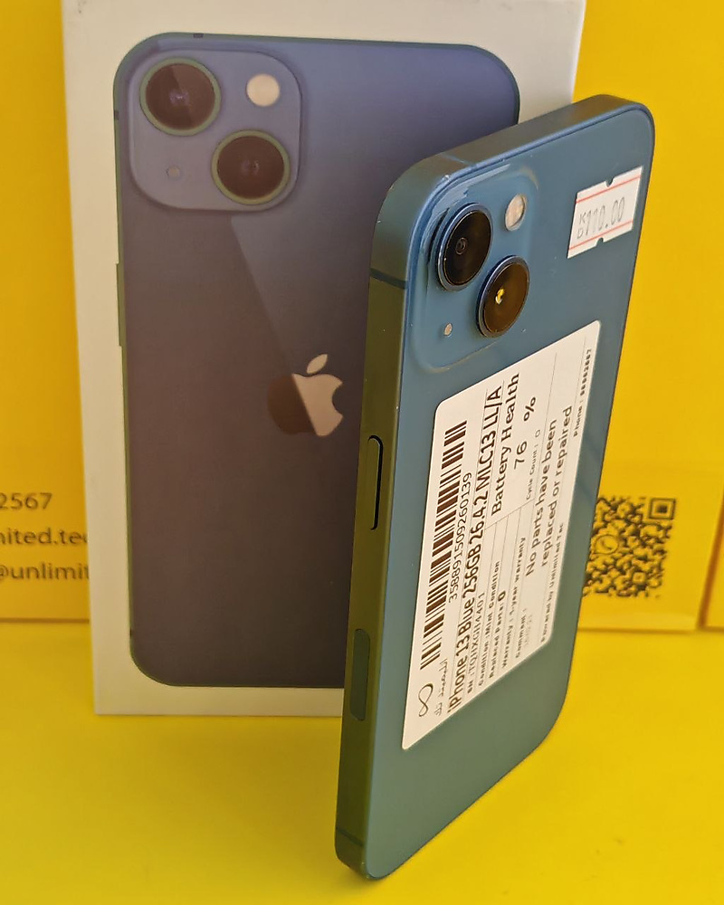 iPhone 13 256GB Blue – Battery 76% Used Like New
