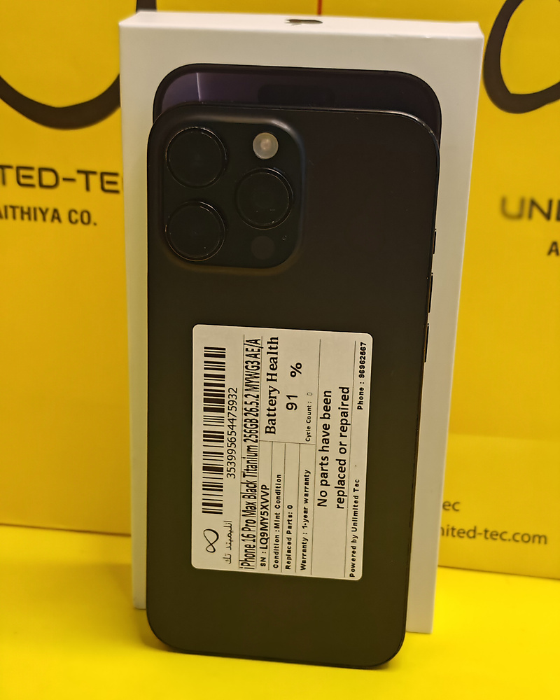 iPhone 16 Pro Max 256GB Black Titanium – Battery 91% Used Clean