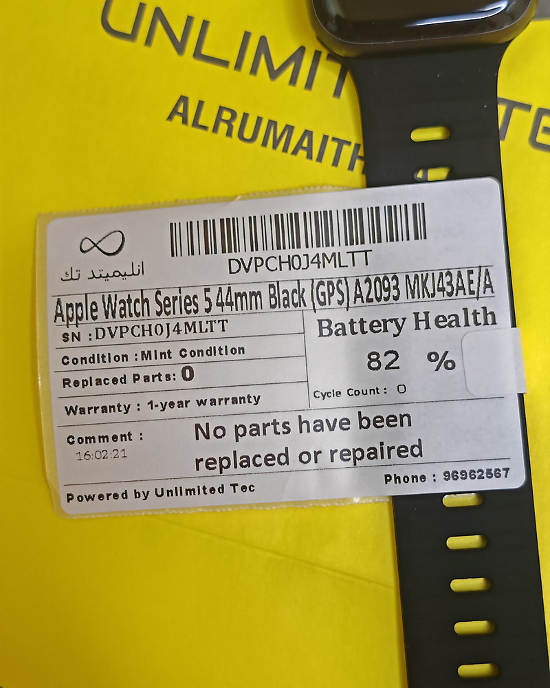 Apple Watch Series 5 44mm Space Gray (GPS) – Battery 82% Used Like New