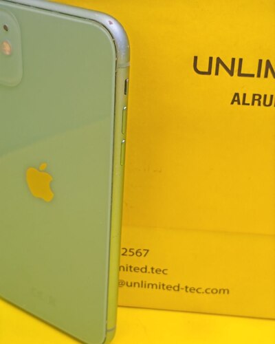 ايفون 11 – 128 جيجا – أخضر – نسبة البطارية 87% – مستعمل نظيف