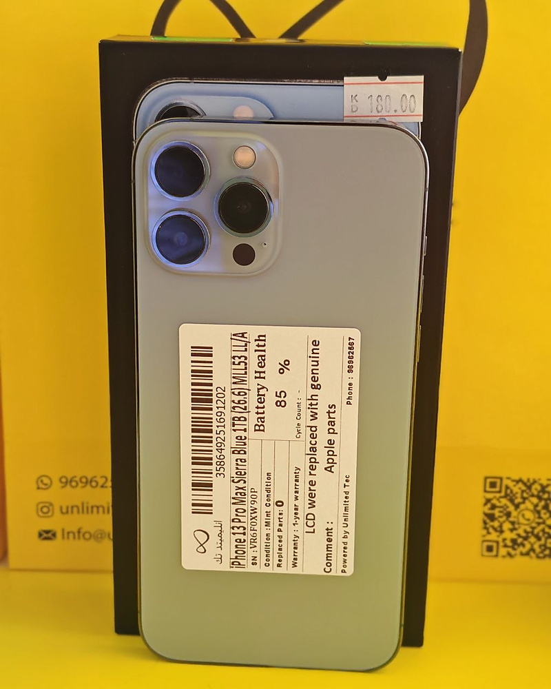 iPhone 13 Pro Max 1TB Sierra Blue – Battery 85% Used Clean