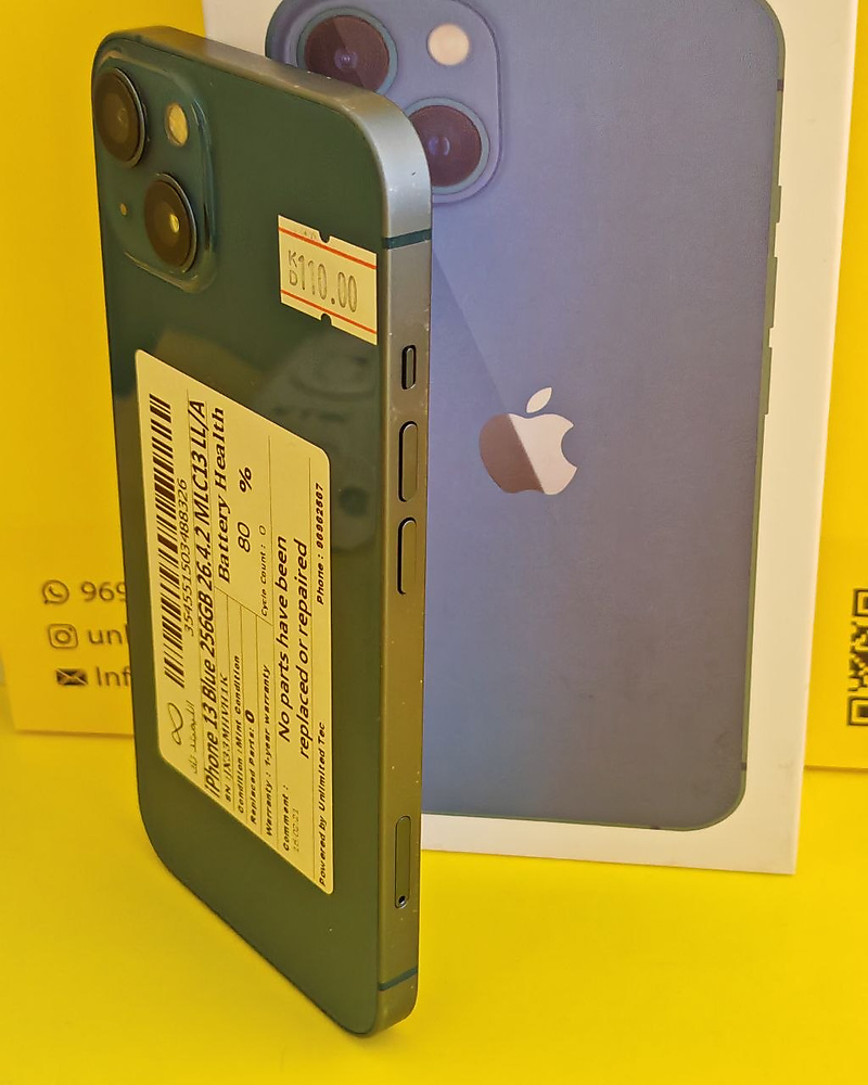 iPhone 13 256GB Blue – Battery 80% Used Like New