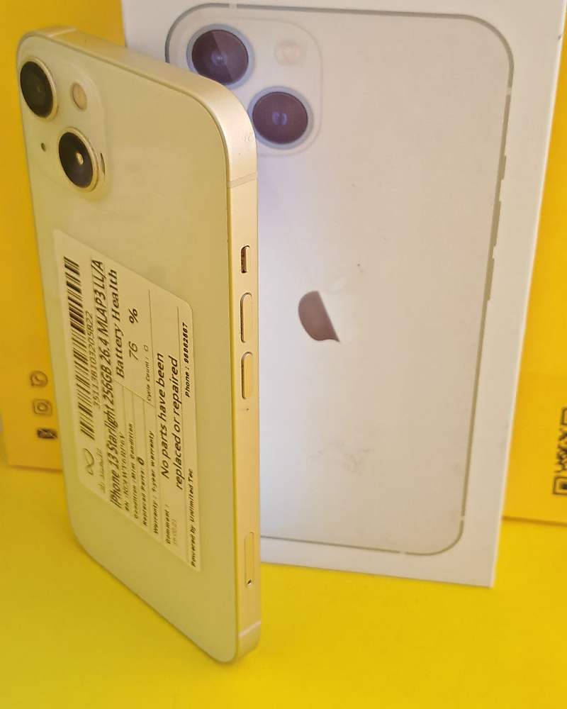iPhone 13 256GB Starlight – Battery 76% Used Like New