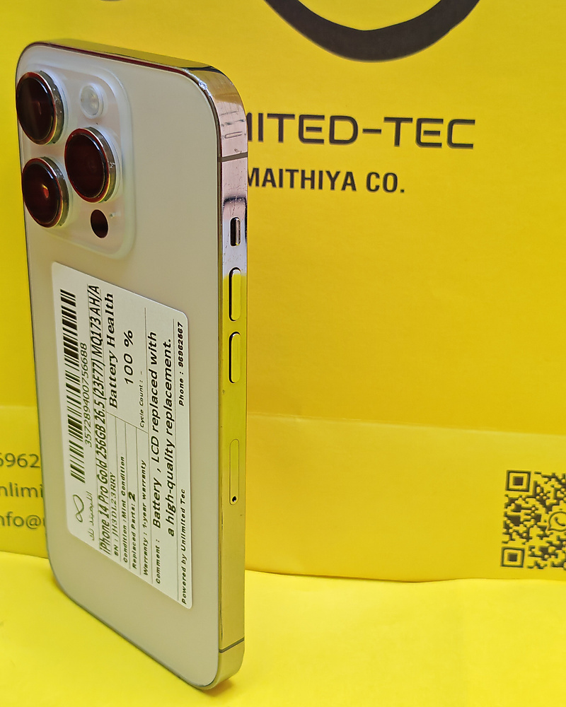 iPhone 14 Pro 256GB Gold – Battery 100% Used Clean