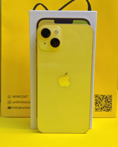 ايفون 14 بلس – 128 جيجا – أصفر – نسبة البطارية 86% مستعمل كالجديد