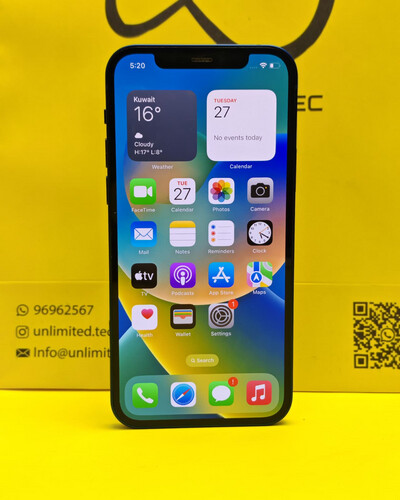 ايفون 12 – 128 جيجا – أزرق نسبة البطارية 78% مستعمل كالجديد