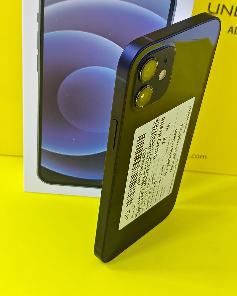 iPhone 12 128GB Black – Battery 75% Used Like New