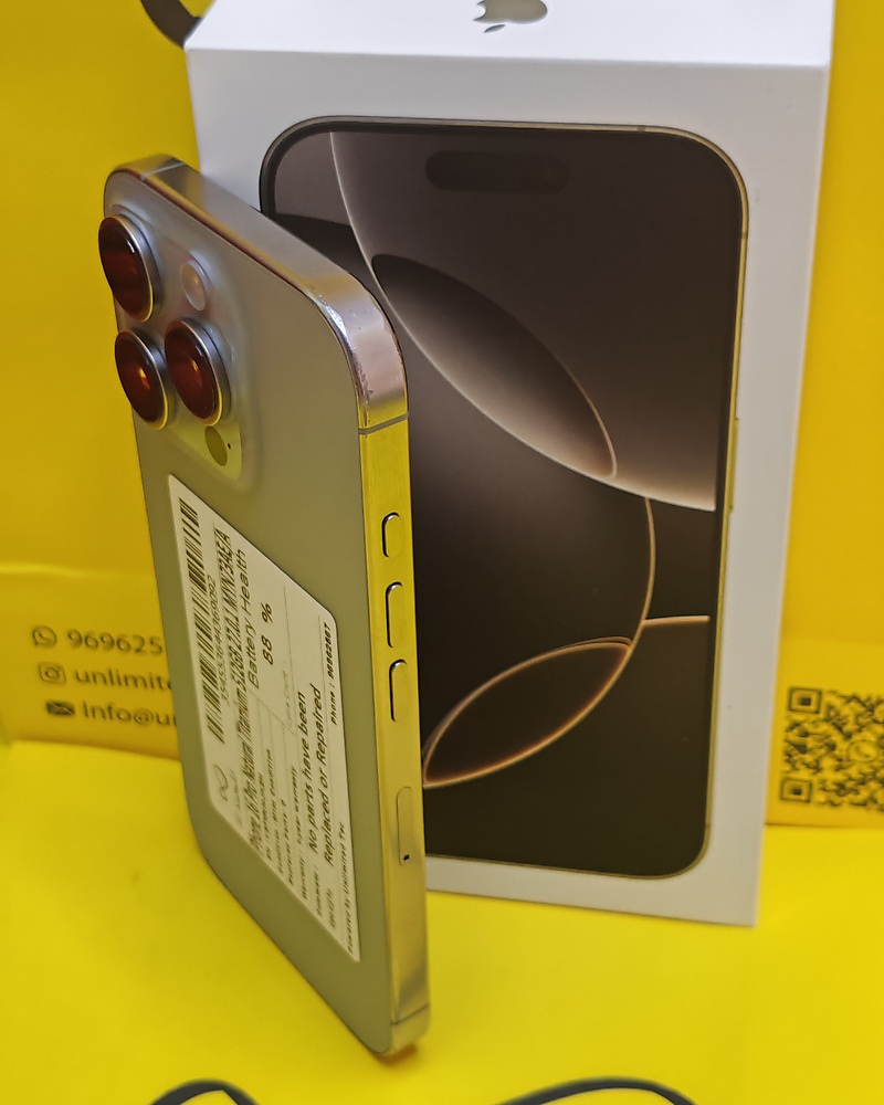 iPhone 16 Pro 512GB Natural Titanium – Battery 88% With Box Used Like New