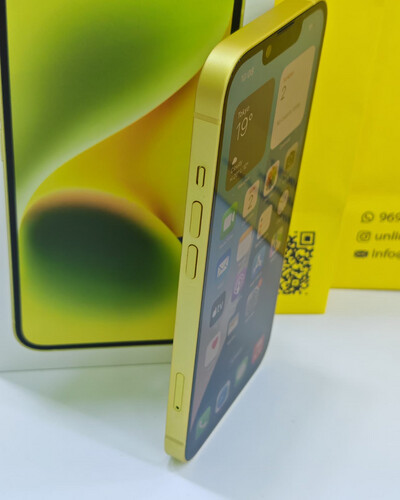 ايفون 14 256 جيجابايت أصفر – مستعمل كالجديد بطارية 83%