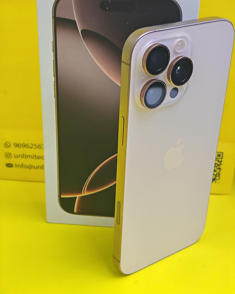 ايفون 16 برو ماكس – 512 جيجا – تيتانيوم صحراوي بطارية 95% مستعمل كالجديد