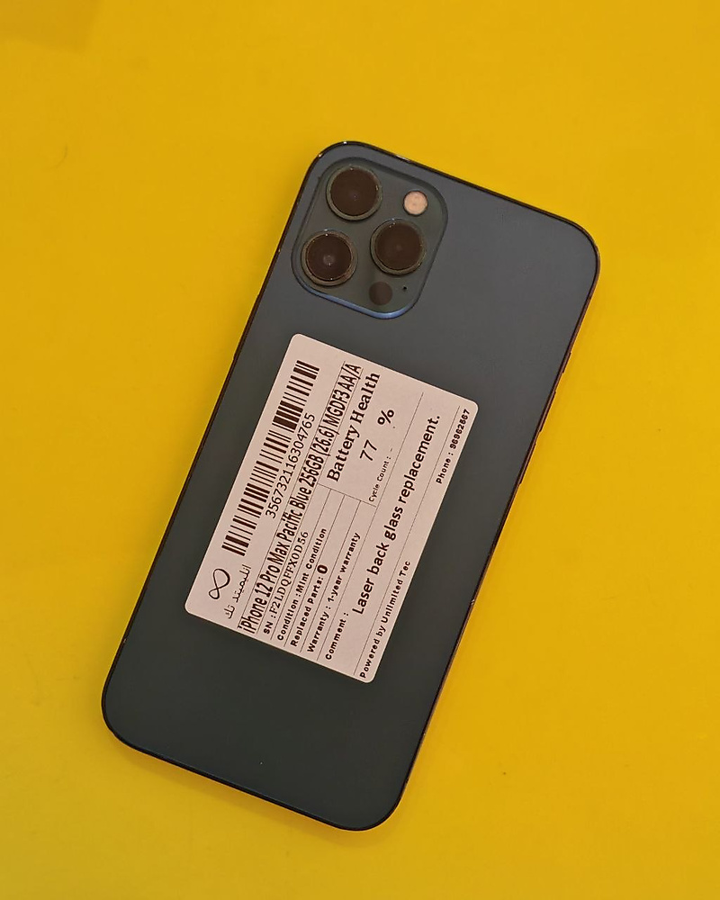 iPhone 12 Pro Max 256GB Pacific Blue – Battery 77% Used Clean