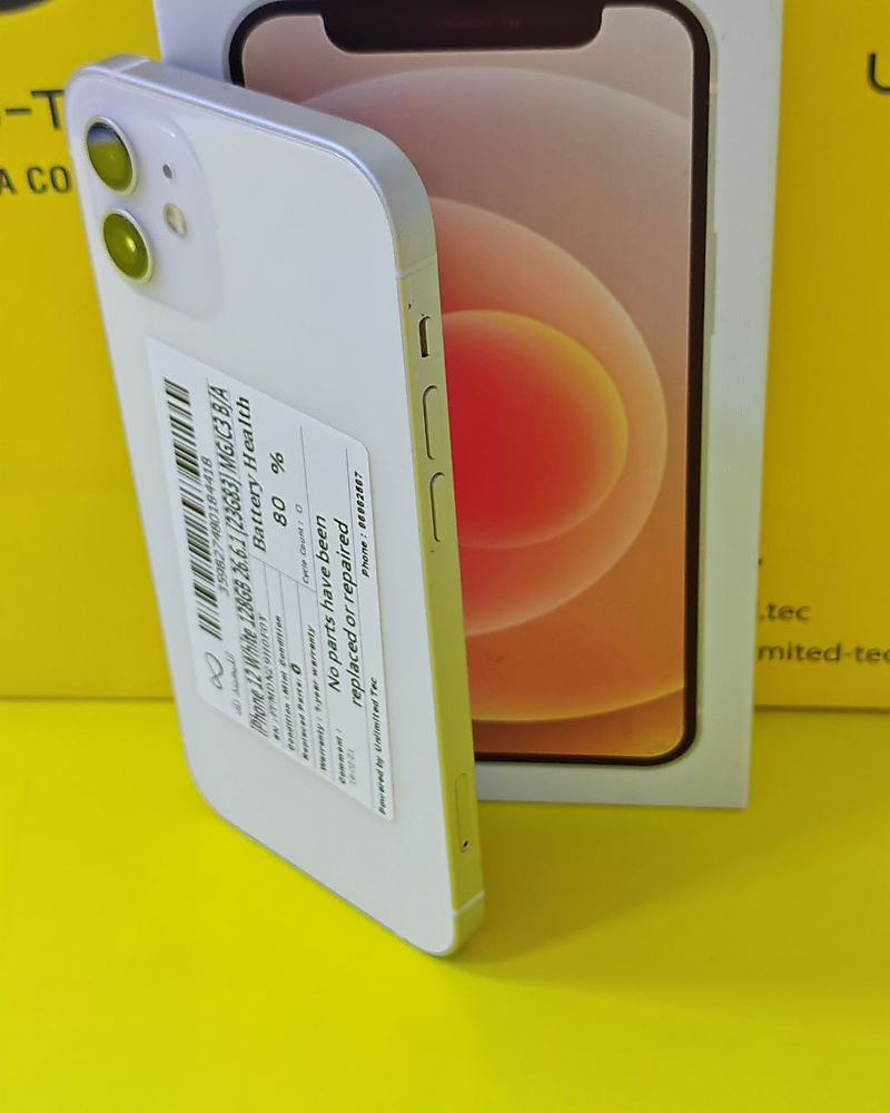 iPhone 12 128GB White – Battery 80% Used Like New