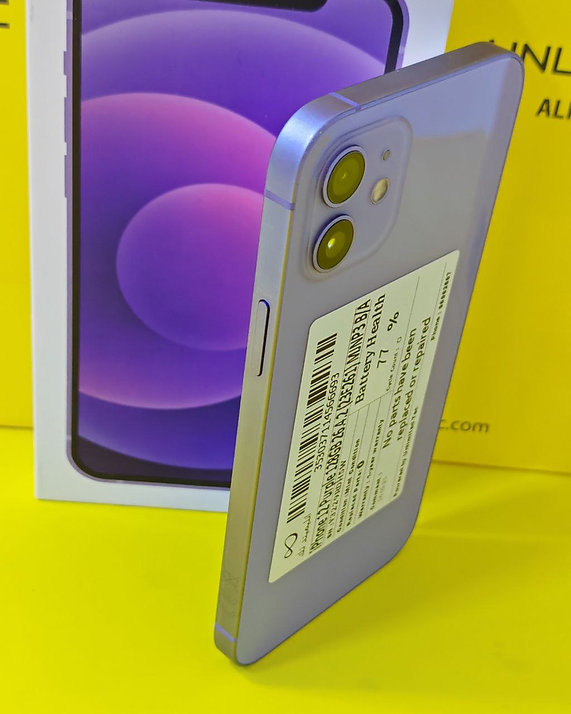 iPhone 12 128GB Purple – Battery 77% Used Like New