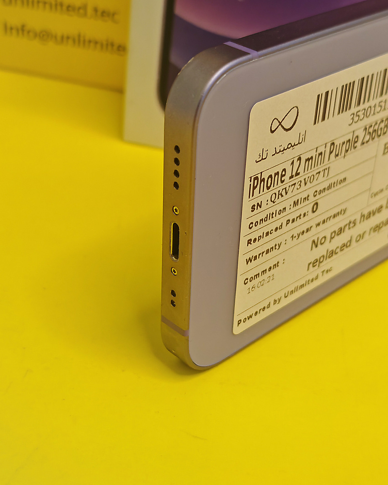 iPhone 12 mini 256GB Purple – Battery 76% Used Like New