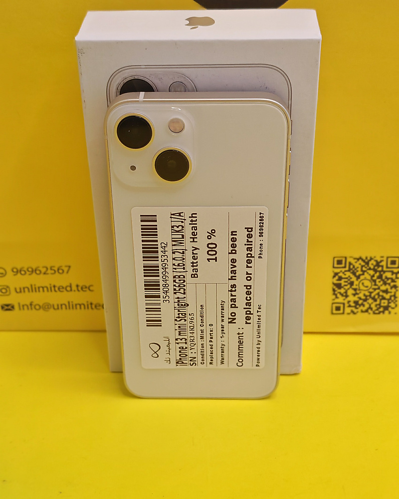 iPhone 13 mini 256GB Starlight – Battery 100% Used Like New