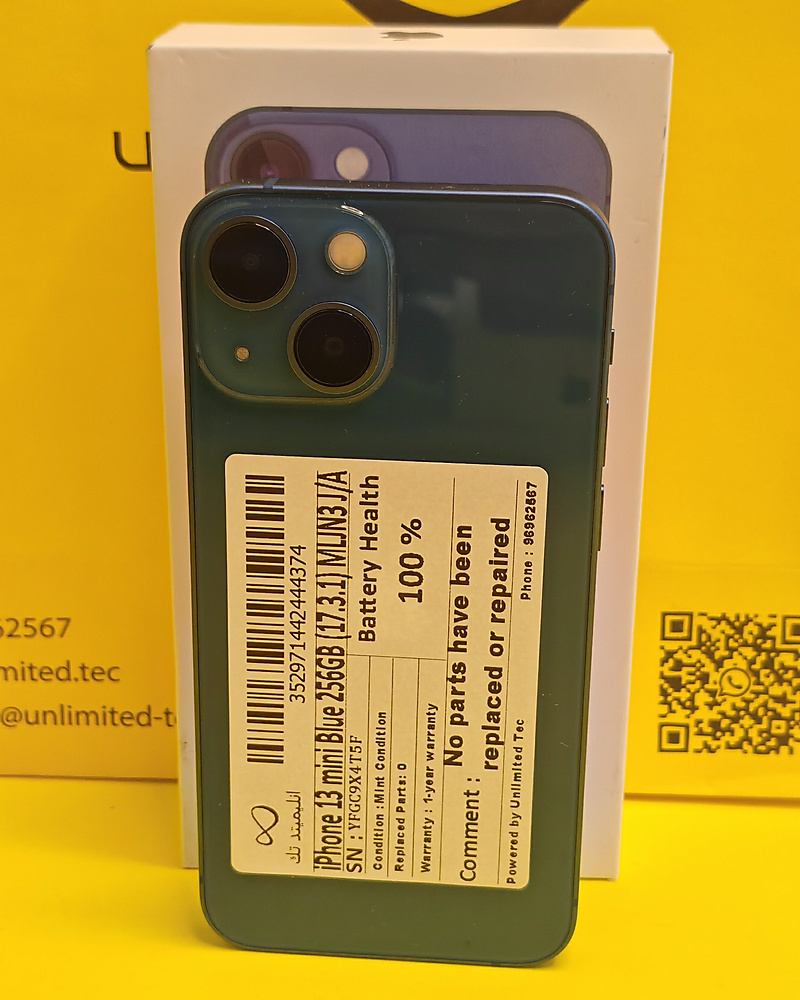 iPhone 13 mini 256GB Blue – Battery 100% Used Like New