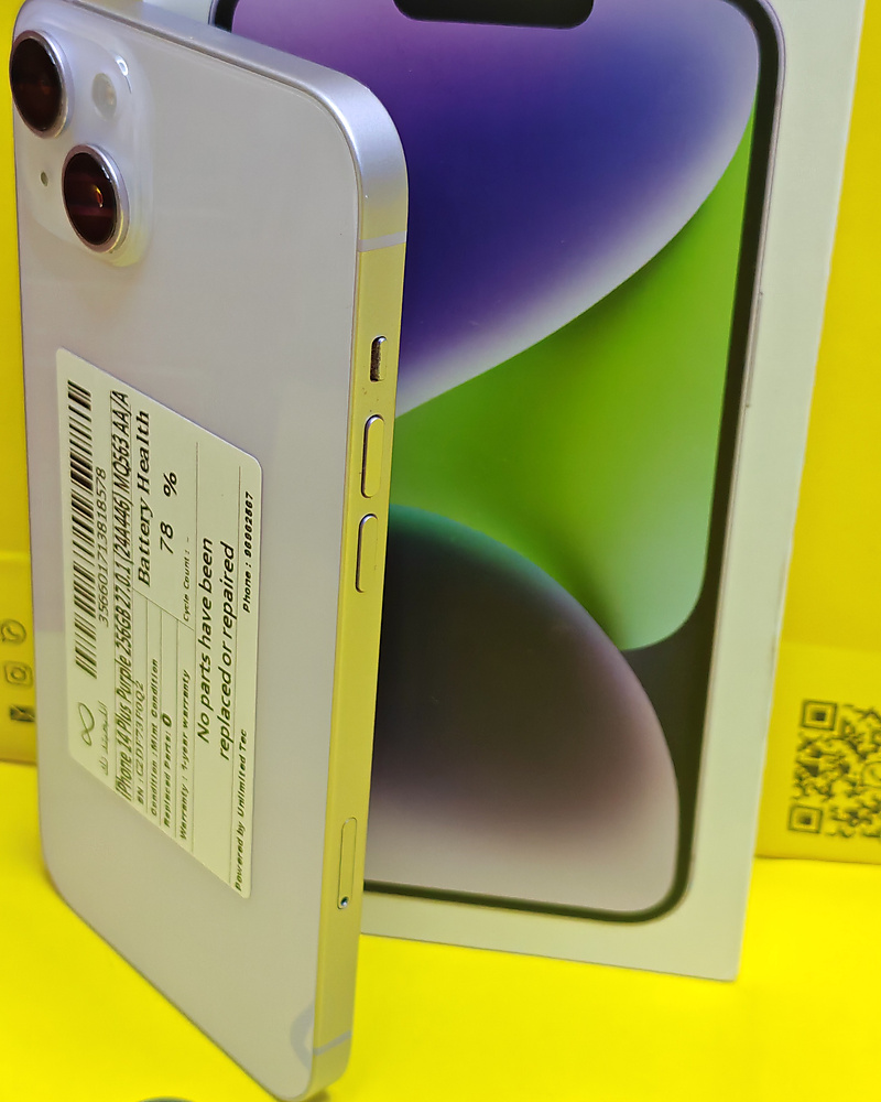 iPhone 14 Plus 256GB Purple – Battery 78% With Box Used Like New