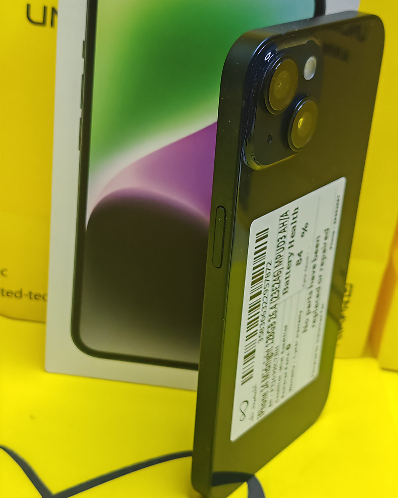 iPhone 14 128GB Midnight – Battery 84% With Box Used Like New