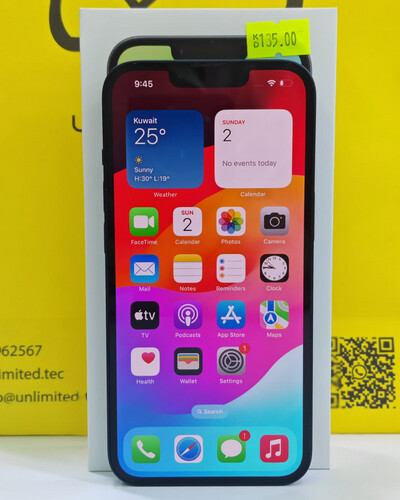 ايفون 14 128 جيجابايت أسود – مستعمل كالجديد بطارية 87%