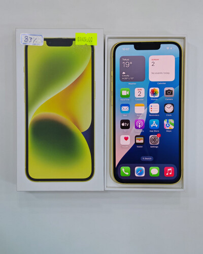 ايفون 14 256 جيجابايت أصفر – مستعمل كالجديد بطارية 83%