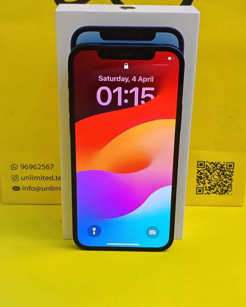 ايفون 12 – 128 جيجا – أزرق بطارية 78% مستعمل كالجديد