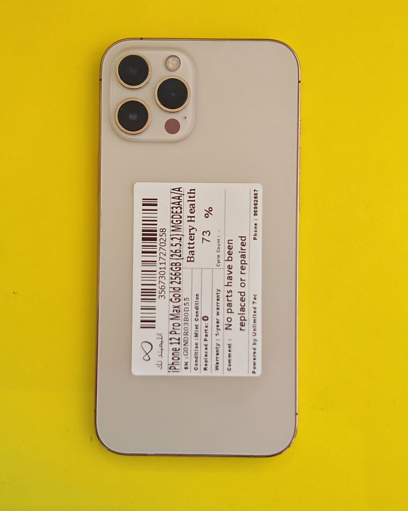 iPhone 12 Pro Max 256GB Gold – Battery 73% Used Like New