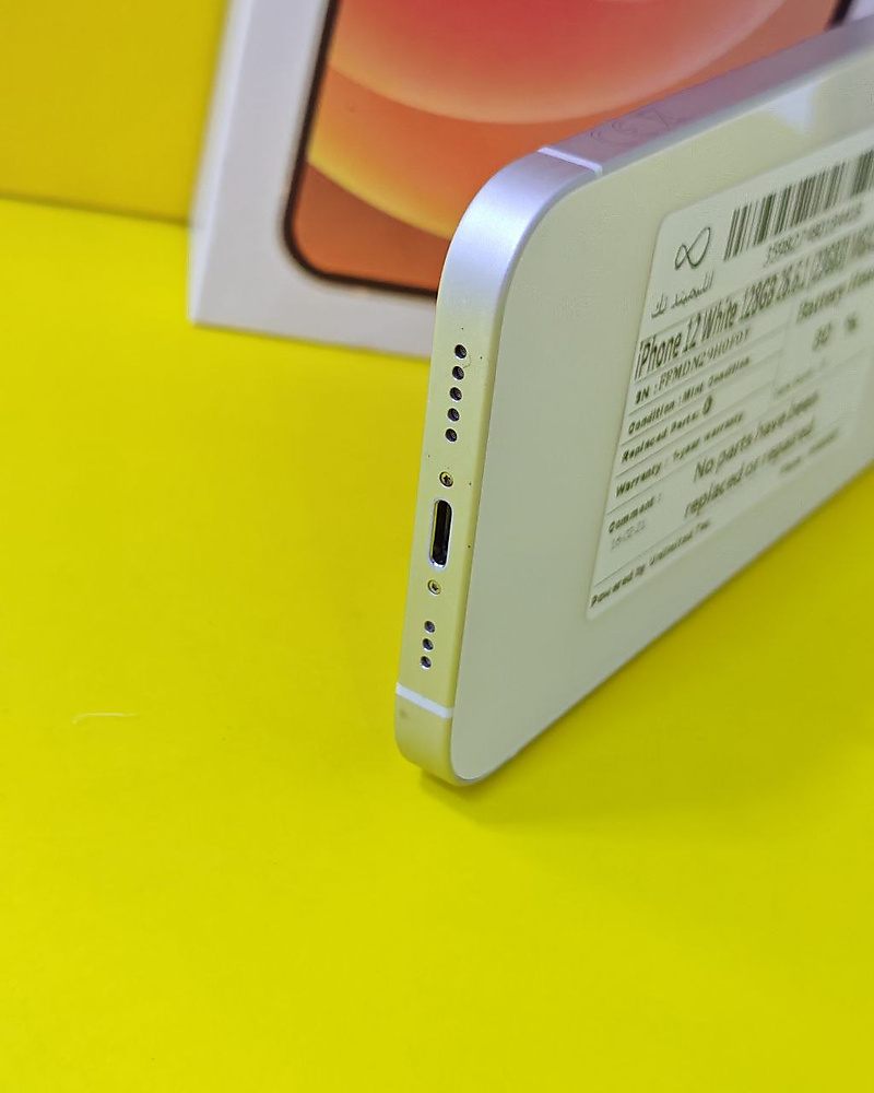 iPhone 12 128GB White – Battery 80% Used Like New