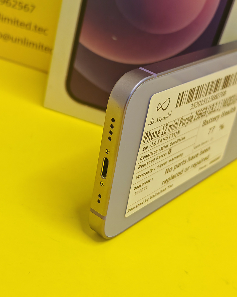 iPhone 12 mini 256GB Purple – Battery 77% Used Like New
