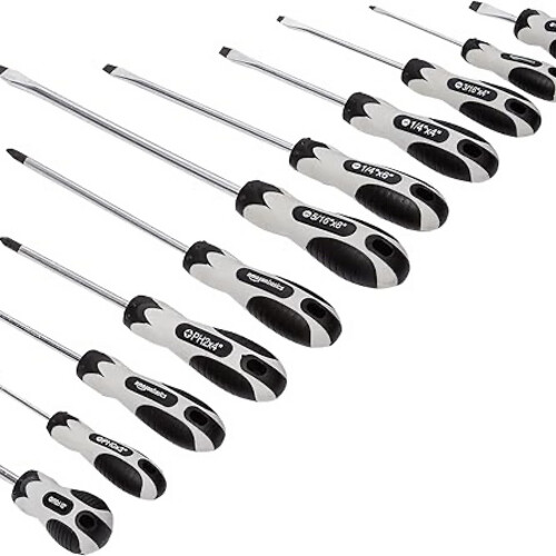 Basics 11-Piece Magnetic Tip Screwdriver Set - Slotted and Phillips