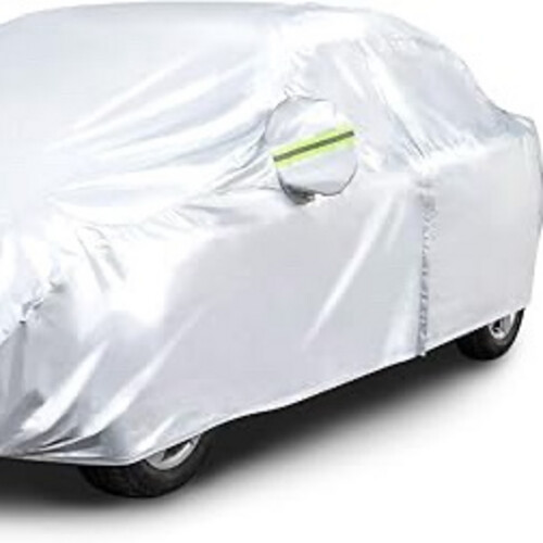 Basics Silver Weatherproof Car Cover - 150D Oxford, Sedans up to 160