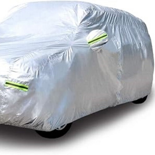 Basics Silver Weatherproof Car Cover - 150D Oxford, Sedan up to 400cm