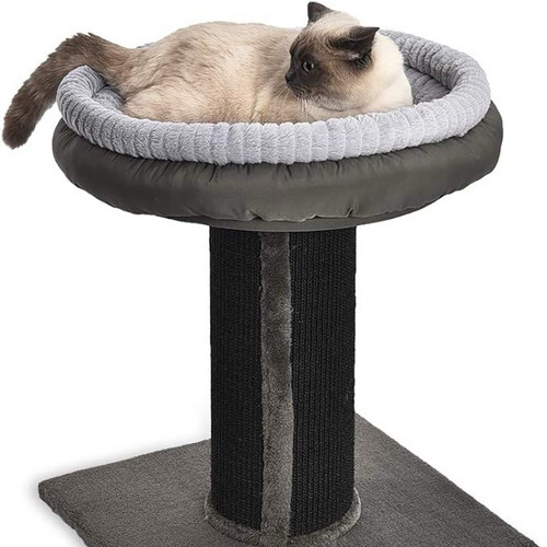 Basics Extra Large Cat Scratching Post with Bed, 48 x 48 x 66 cm, Black