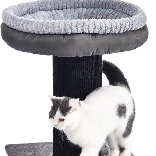 Basics Extra Large Cat Scratching Post with Bed, 48 x 48 x 66 cm, Black
