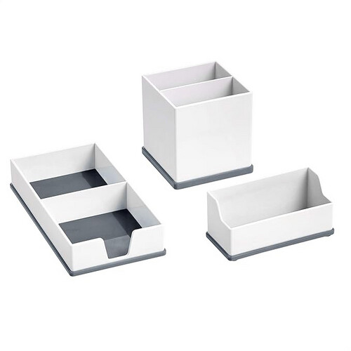 Basics Desk Organization Set - Grey and White -J-