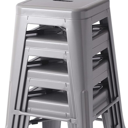 Basics Metal Bar Stools - 30-Inch, Set of 4, dark grey