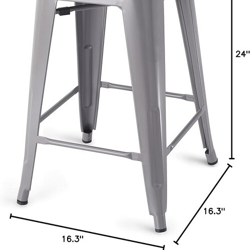 Basics Metal Bar Stools - 30-Inch, Set of 4, dark grey