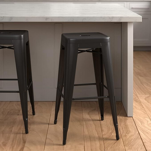 Basics Metal Bar Stools - 30-Inch, Set of 4, black