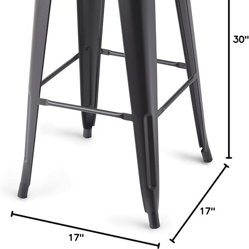 Basics Metal Bar Stools - 30-Inch, Set of 4, black