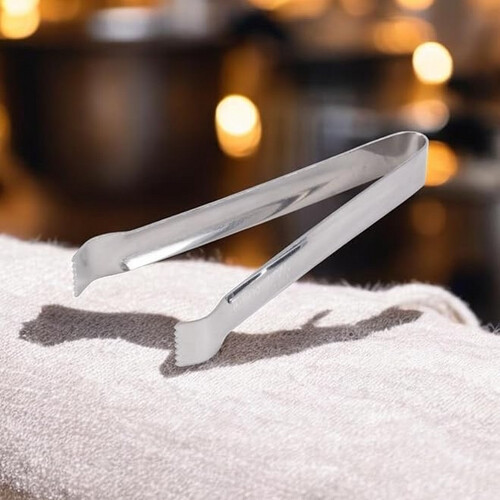 Stainless Steel Set of 2 Ice Tongs 6 Inches long with good points on both side to hold ice cube firm