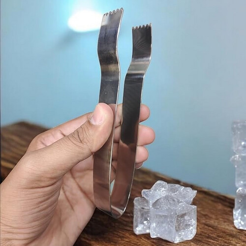 Stainless Steel Set of 2 Ice Tongs 6 Inches long with good points on both side to hold ice cube firm