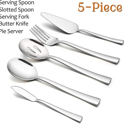 5-Piece Serving Utensils, Stainless Steel