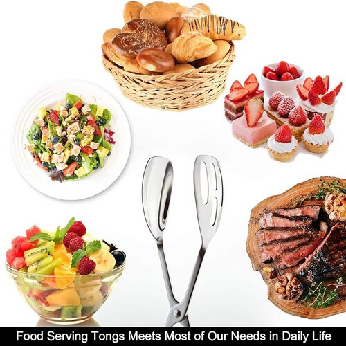 Serving Tongs for Buffet Party Catering, Thickening Food Serving Salad Cake Bread Kitchen Tongs, Sta