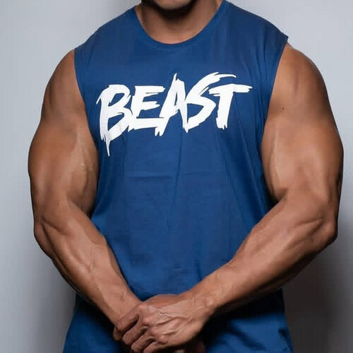 قميص Blue Beast Muscle بدون أكمام