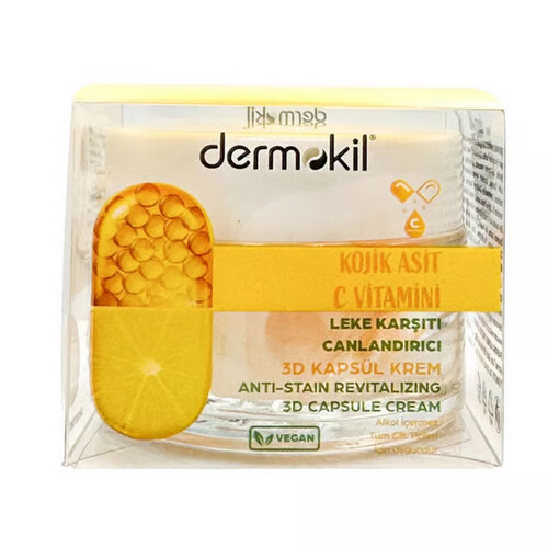 Dermokil Skin Renewal and Anti-Blemish Cream -R - with Vitamin C and Kojic Acid Capsules - 50 ml