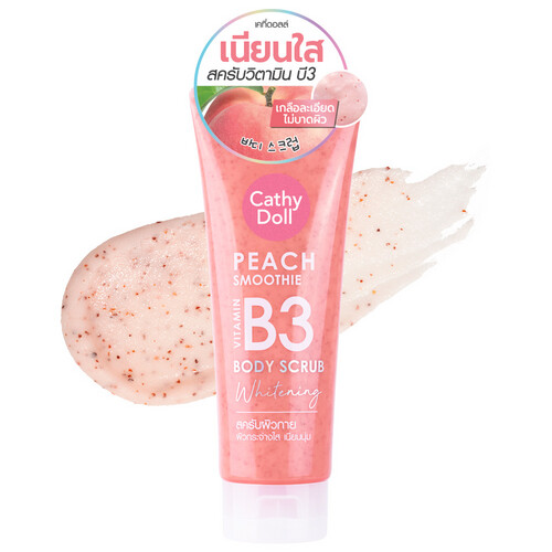 Cathy Doll Peach Smoothie Vitamin B3 Whitening Body Scrub -P-